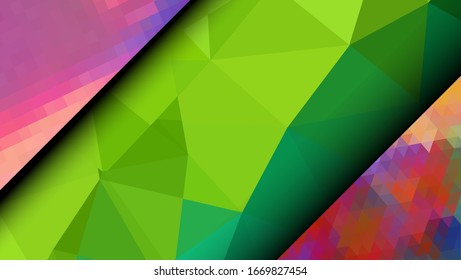 Geometric design. Colorful gradient mosaic background. Geometric triangle, mosaic, abstract background. Mosaic, color background. Mosaic texture. The effect of stained glass. EPS 10 Vector