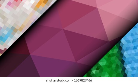 Geometric design. Colorful gradient mosaic background. Geometric triangle, mosaic, abstract background. Mosaic, color background. Mosaic texture. The effect of stained glass. EPS 10 Vector