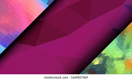  Diseño geométrico. Fondo de mosaico degradado colorido. Triángulo geométrico, mosaico, fondo abstracto. Mosaico, fondo de color. Textura de mosaico. El efecto del vidrio manchado. Vector EPS 10