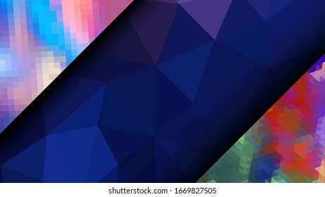  Diseño geométrico. Fondo de mosaico degradado colorido. Triángulo geométrico, mosaico, fondo abstracto. Mosaico, fondo de color. Textura de mosaico. El efecto del vidrio manchado. Vector EPS 10