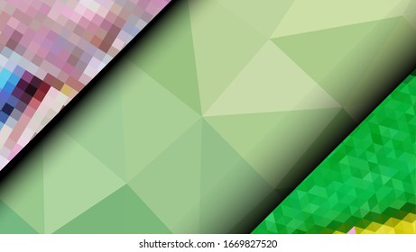  Diseño geométrico. Fondo de mosaico degradado colorido. Triángulo geométrico, mosaico, fondo abstracto. Mosaico, fondo de color. Textura de mosaico. El efecto del vidrio manchado. Vector EPS 10