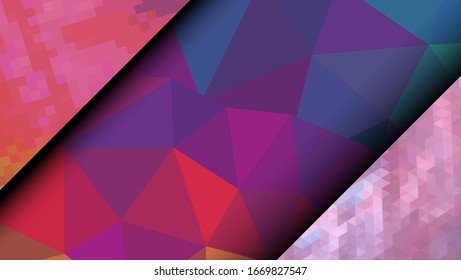 Geometric design. Colorful gradient mosaic background. Geometric triangle, mosaic, abstract background. Mosaic, color background. Mosaic texture. The effect of stained glass. EPS 10 Vector