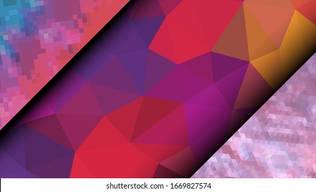 Geometric design. Colorful gradient mosaic background. Geometric triangle, mosaic, abstract background. Mosaic, color background. Mosaic texture. The effect of stained glass. EPS 10 Vector