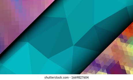 Geometric design. Colorful gradient mosaic background. Geometric triangle, mosaic, abstract background. Mosaic, color background. Mosaic texture. The effect of stained glass. EPS 10 Vector