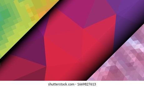 Geometric design. Colorful gradient mosaic background. Geometric triangle, mosaic, abstract background. Mosaic, color background. Mosaic texture. The effect of stained glass. EPS 10 Vector