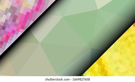 Geometric design. Colorful gradient mosaic background. Geometric triangle, mosaic, abstract background. Mosaic, color background. Mosaic texture. The effect of stained glass. EPS 10 Vector