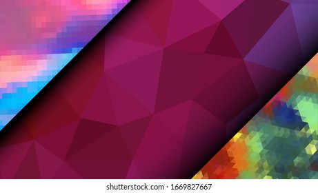Geometric design. Colorful gradient mosaic background. Geometric triangle, mosaic, abstract background. Mosaic, color background. Mosaic texture. The effect of stained glass. EPS 10 Vector