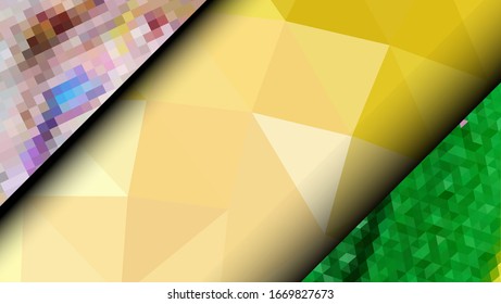  Diseño geométrico. Fondo de mosaico degradado colorido. Triángulo geométrico, mosaico, fondo abstracto. Mosaico, fondo de color. Textura de mosaico. El efecto del vidrio manchado. Vector EPS 10