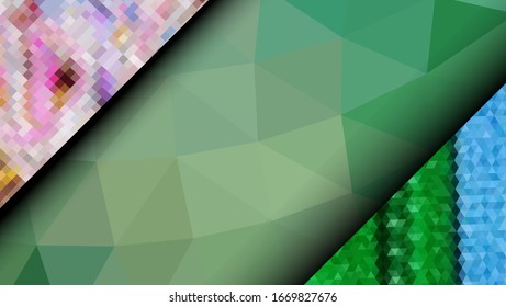 Geometric design. Colorful gradient mosaic background. Geometric triangle, mosaic, abstract background. Mosaic, color background. Mosaic texture. The effect of stained glass. EPS 10 Vector