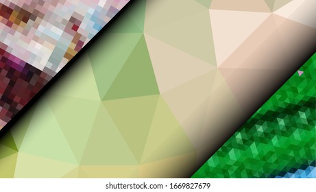 Geometric design. Colorful gradient mosaic background. Geometric triangle, mosaic, abstract background. Mosaic, color background. Mosaic texture. The effect of stained glass. EPS 10 Vector