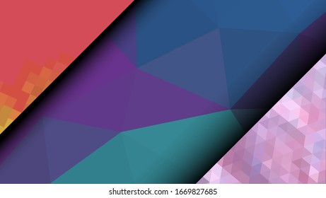 Geometric design. Colorful gradient mosaic background. Geometric triangle, mosaic, abstract background. Mosaic, color background. Mosaic texture. The effect of stained glass. EPS 10 Vector
