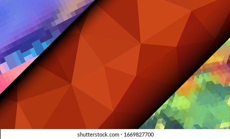  Diseño geométrico. Fondo de mosaico degradado colorido. Triángulo geométrico, mosaico, fondo abstracto. Mosaico, fondo de color. Textura de mosaico. El efecto del vidrio manchado. Vector EPS 10