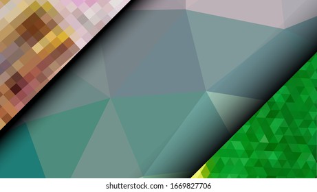 Geometric design. Colorful gradient mosaic background. Geometric triangle, mosaic, abstract background. Mosaic, color background. Mosaic texture. The effect of stained glass. EPS 10 Vector
