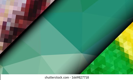 Geometric design. Colorful gradient mosaic background. Geometric triangle, mosaic, abstract background. Mosaic, color background. Mosaic texture. The effect of stained glass. EPS 10 Vector