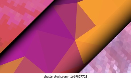  Diseño geométrico. Fondo de mosaico degradado colorido. Triángulo geométrico, mosaico, fondo abstracto. Mosaico, fondo de color. Textura de mosaico. El efecto del vidrio manchado. Vector EPS 10