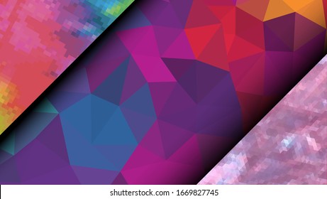 Geometric design. Colorful gradient mosaic background. Geometric triangle, mosaic, abstract background. Mosaic, color background. Mosaic texture. The effect of stained glass. EPS 10 Vector