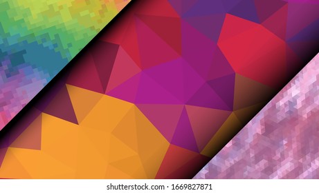 Geometric design. Colorful gradient mosaic background. Geometric triangle, mosaic, abstract background. Mosaic, color background. Mosaic texture. The effect of stained glass. EPS 10 Vector
