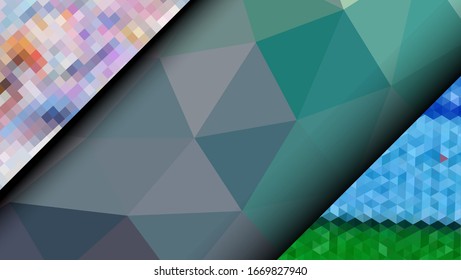 Geometric design. Colorful gradient mosaic background. Geometric triangle, mosaic, abstract background. Mosaic, color background. Mosaic texture. The effect of stained glass. EPS 10 Vector
