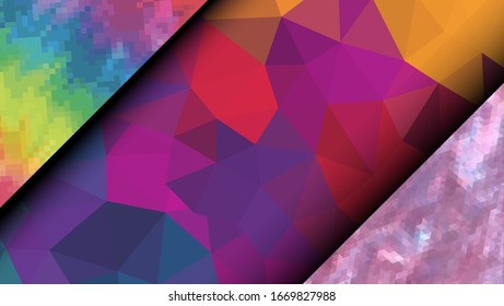 Geometric design. Colorful gradient mosaic background. Geometric triangle, mosaic, abstract background. Mosaic, color background. Mosaic texture. The effect of stained glass. EPS 10 Vector