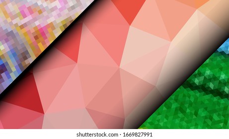 Geometric design. Colorful gradient mosaic background. Geometric triangle, mosaic, abstract background. Mosaic, color background. Mosaic texture. The effect of stained glass. EPS 10 Vector