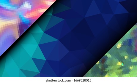 Geometric design. Colorful gradient mosaic background. Geometric triangle, mosaic, abstract background. Mosaic, color background. Mosaic texture. The effect of stained glass. EPS 10 Vector