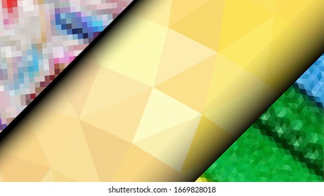  Geometrisches Design. Farbige Farbverlauf-Mosaik-Hintergrund. Geometrisches Dreieck, Mosaik, abstrakter Hintergrund. Mosaik, farbiger Hintergrund. Mosaikstruktur. Die Wirkung von Buntglas. EPS10-Vektorillustration