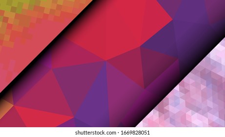 Geometric design. Colorful gradient mosaic background. Geometric triangle, mosaic, abstract background. Mosaic, color background. Mosaic texture. The effect of stained glass. EPS 10 Vector