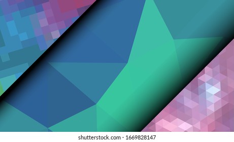 Geometric design. Colorful gradient mosaic background. Geometric triangle, mosaic, abstract background. Mosaic, color background. Mosaic texture. The effect of stained glass. EPS 10 Vector