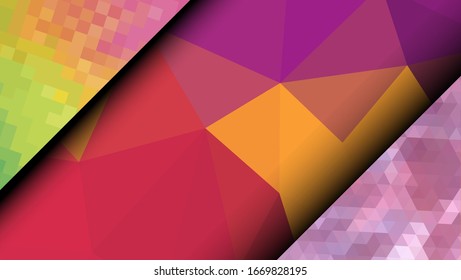Geometric design. Colorful gradient mosaic background. Geometric triangle, mosaic, abstract background. Mosaic, color background. Mosaic texture. The effect of stained glass. EPS 10 Vector