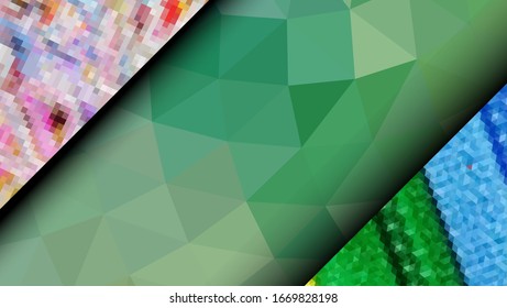 Geometric design. Colorful gradient mosaic background. Geometric triangle, mosaic, abstract background. Mosaic, color background. Mosaic texture. The effect of stained glass. EPS 10 Vector