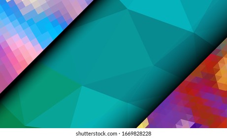 Geometric design. Colorful gradient mosaic background. Geometric triangle, mosaic, abstract background. Mosaic, color background. Mosaic texture. The effect of stained glass. EPS 10 Vector
