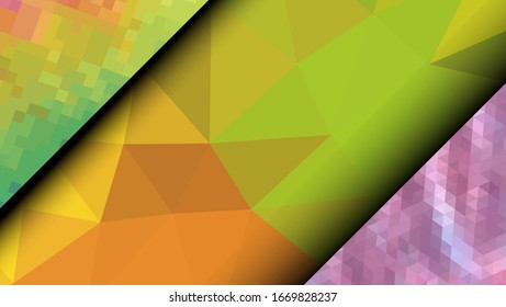 Geometric design. Colorful gradient mosaic background. Geometric triangle, mosaic, abstract background. Mosaic, color background. Mosaic texture. The effect of stained glass. EPS 10 Vector