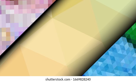 Geometric design. Colorful gradient mosaic background. Geometric triangle, mosaic, abstract background. Mosaic, color background. Mosaic texture. The effect of stained glass. EPS 10 Vector