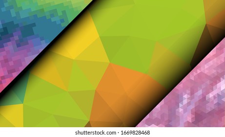 Geometric design. Colorful gradient mosaic background. Geometric triangle, mosaic, abstract background. Mosaic, color background. Mosaic texture. The effect of stained glass. EPS 10 Vector