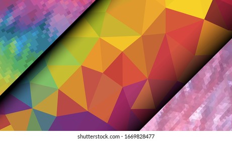 Geometric design. Colorful gradient mosaic background. Geometric triangle, mosaic, abstract background. Mosaic, color background. Mosaic texture. The effect of stained glass. EPS 10 Vector