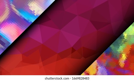  Diseño geométrico. Fondo de mosaico degradado colorido. Triángulo geométrico, mosaico, fondo abstracto. Mosaico, fondo de color. Textura de mosaico. El efecto del vidrio manchado. Vector EPS 10