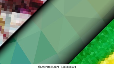  Diseño geométrico. Fondo de mosaico degradado colorido. Triángulo geométrico, mosaico, fondo abstracto. Mosaico, fondo de color. Textura de mosaico. El efecto del vidrio manchado. Vector EPS 10