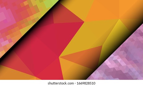 Geometric design. Colorful gradient mosaic background. Geometric triangle, mosaic, abstract background. Mosaic, color background. Mosaic texture. The effect of stained glass. EPS 10 Vector
