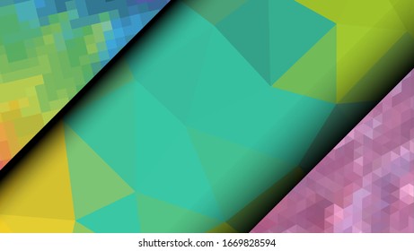 Geometric design. Colorful gradient mosaic background. Geometric triangle, mosaic, abstract background. Mosaic, color background. Mosaic texture. The effect of stained glass. EPS 10 Vector