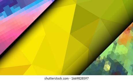  Diseño geométrico. Fondo de mosaico degradado colorido. Triángulo geométrico, mosaico, fondo abstracto. Mosaico, fondo de color. Textura de mosaico. El efecto del vidrio manchado. Vector EPS 10