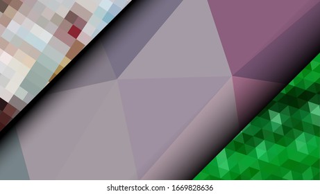  Diseño geométrico. Fondo de mosaico degradado colorido. Triángulo geométrico, mosaico, fondo abstracto. Mosaico, fondo de color. Textura de mosaico. El efecto del vidrio manchado. Vector EPS 10