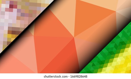 Geometric design. Colorful gradient mosaic background. Geometric triangle, mosaic, abstract background. Mosaic, color background. Mosaic texture. The effect of stained glass. EPS 10 Vector