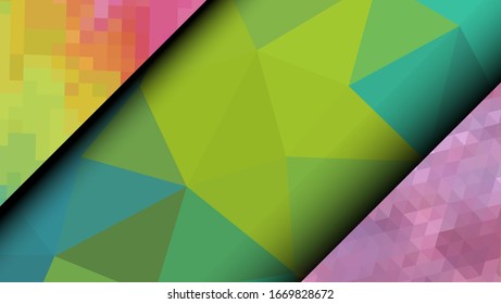 Geometric design. Colorful gradient mosaic background. Geometric triangle, mosaic, abstract background. Mosaic, color background. Mosaic texture. The effect of stained glass. EPS 10 Vector