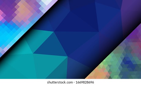  Geometrisches Design. Farbige Farbverlauf-Mosaik-Hintergrund. Geometrisches Dreieck, Mosaik, abstrakter Hintergrund. Mosaik, farbiger Hintergrund. Mosaikstruktur. Die Wirkung von Buntglas. EPS10-Vektorillustration