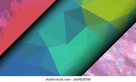 Geometric design. Colorful gradient mosaic background. Geometric triangle, mosaic, abstract background. Mosaic, color background. Mosaic texture. The effect of stained glass. EPS 10 Vector