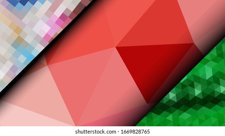 Geometric design. Colorful gradient mosaic background. Geometric triangle, mosaic, abstract background. Mosaic, color background. Mosaic texture. The effect of stained glass. EPS 10 Vector