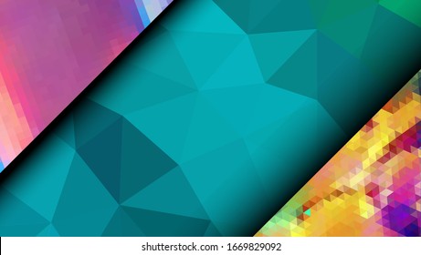 Geometric design. Colorful gradient mosaic background. Geometric triangle, mosaic, abstract background. Mosaic, color background. Mosaic texture. The effect of stained glass. EPS 10 Vector