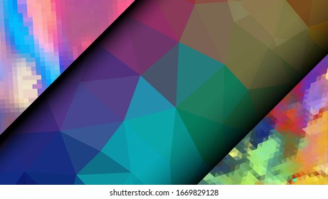 Geometric design. Colorful gradient mosaic background. Geometric triangle, mosaic, abstract background. Mosaic, color background. Mosaic texture. The effect of stained glass. EPS 10 Vector