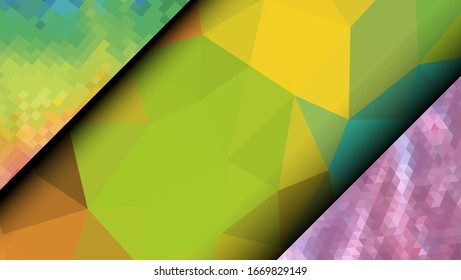 Geometric design. Colorful gradient mosaic background. Geometric triangle, mosaic, abstract background. Mosaic, color background. Mosaic texture. The effect of stained glass. EPS 10 Vector