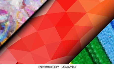 Geometric design. Colorful gradient mosaic background. Geometric triangle, mosaic, abstract background. Mosaic, color background. Mosaic texture. The effect of stained glass. EPS 10 Vector